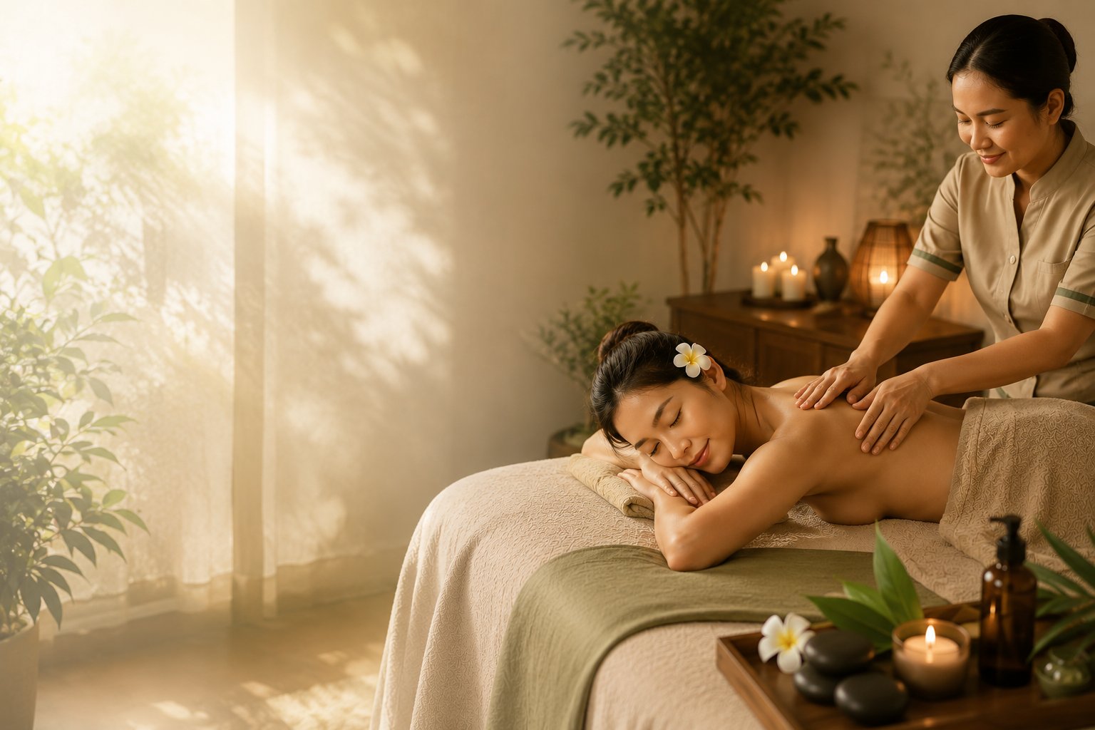 Body Sky Wellness luxury Thai spa reception and treatment space in JLT Dubai